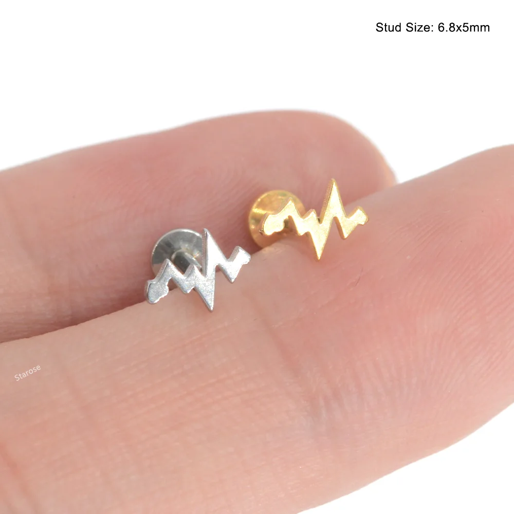 Серьги-гвоздики с плоскими Штангами пирсинг в виде скорпиона носа губ бижутерия