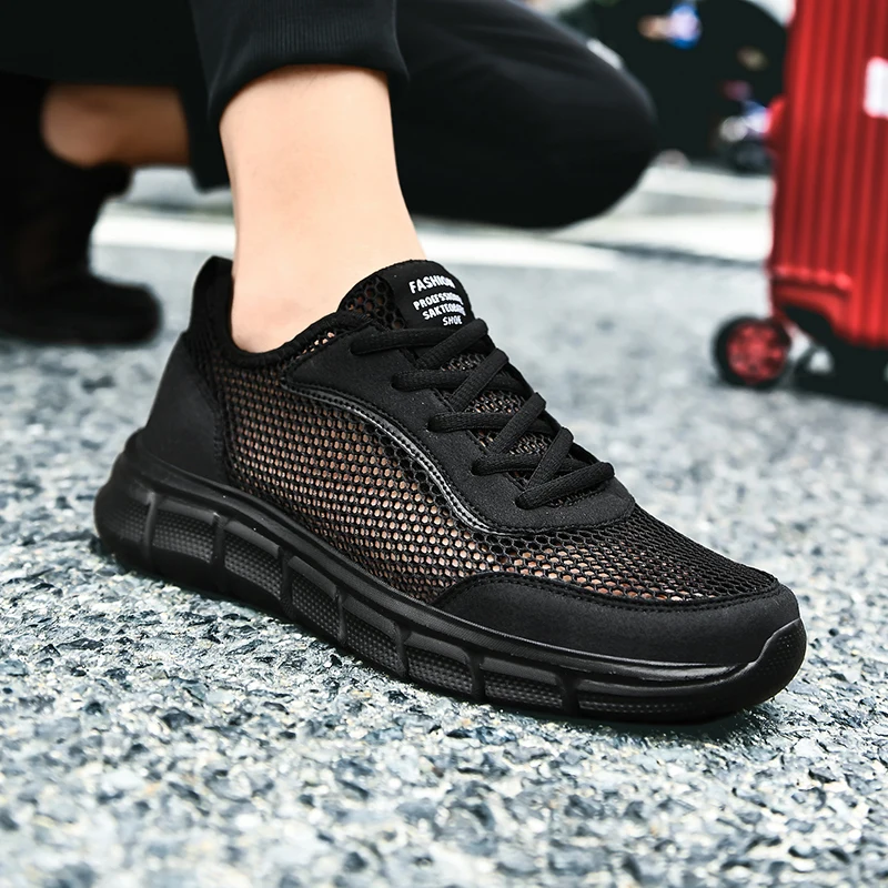 Mens Summer SneakersOutdoor Sandals Walking Shoes Comfortable Breathable Mesh Loafers Wear-resistant Flats Shoes