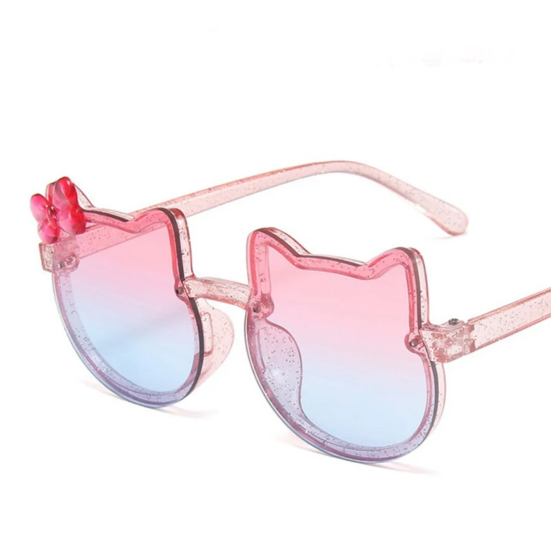 

Kids Sunglasses Girls Boys Shiny Bowknot Sun Glasses Lovely Cat Children Eyewear Fashion Gradient Eyeglasses UV400