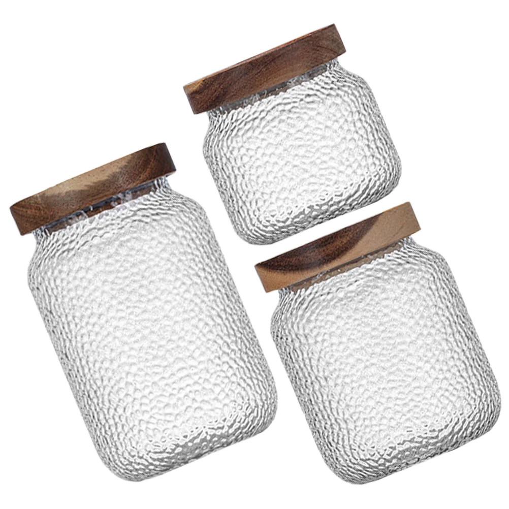 

Terrarium Container Acacia Wood Glass Jar Sugar Coffee Canisters Cover Containers Lids Tea Silica Gel Kitchen