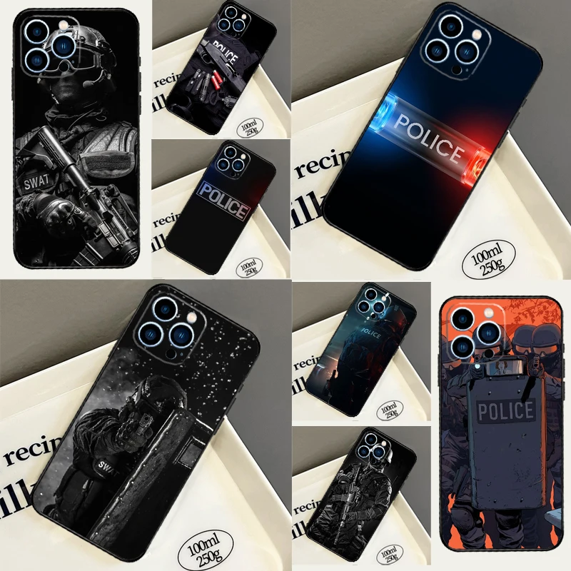Полицейский SWAT ФБР чехол для телефона iPhone 14 13 12 11 Pro Max X XR XS 7 8 Plus 12 13 Мини Бампер задняя крышка