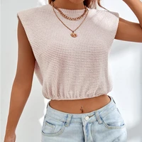 summer short t shirt woman casual clothes female tops sleeveless tank womens tube tops knit sexy y2k cropped hollow out blusas