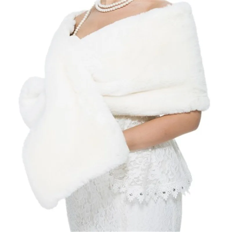Свадебная шаль Qearlstar из искусственного меха Роскошные зимние накидки куртки
