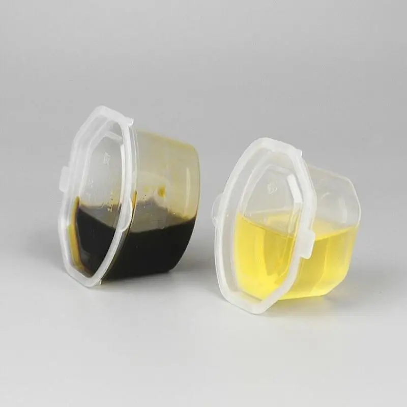 25Pcs Disposable Portable Plastic Sauce Cups Food Storage Containers Clear Boxes With Lids Small 25ml/50ml/75ml |