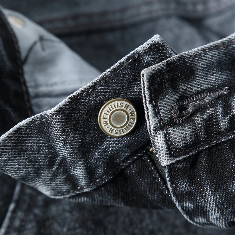 Make old heavy washed retro denim pants men's new loose straight Japanese trend casual pants.