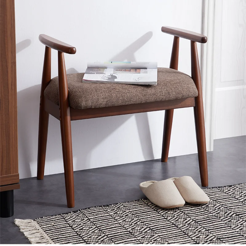 

Solid Wood Living Room Sofa Household Furniture Ottomans Modern Minimalist Hallway Porch Hotel Shoe-changing Stool with Armrests