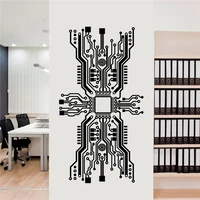 circuit board wall decals technology removable vinyl stickers gamer room computer it software office home decor murals hj1484