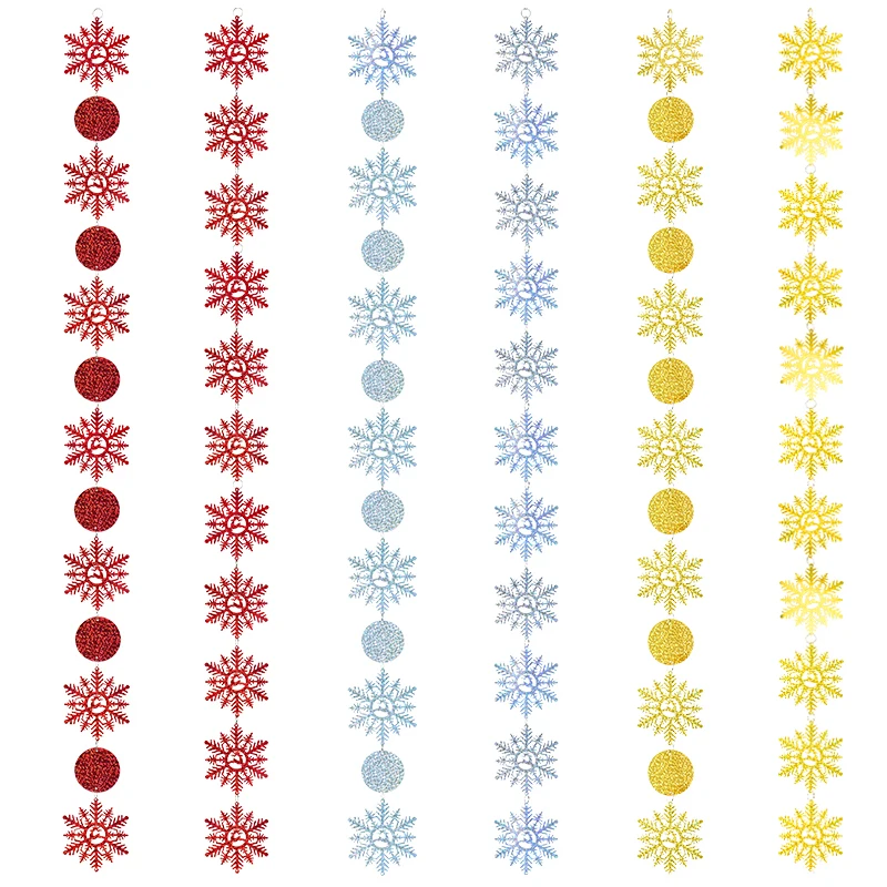 

1M Snowflake PVC Laser Sequins Curtain Ornament Foil Ceiling Hanging Decoration Home Wedding Party Christmas Tree Decorations