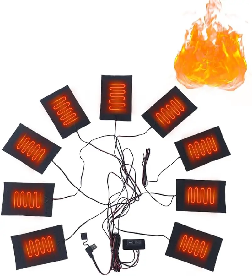 Одежда электрические нагревательные колодки 9 шт. 5 В/2 А USB зарядка 3-ступенчатая