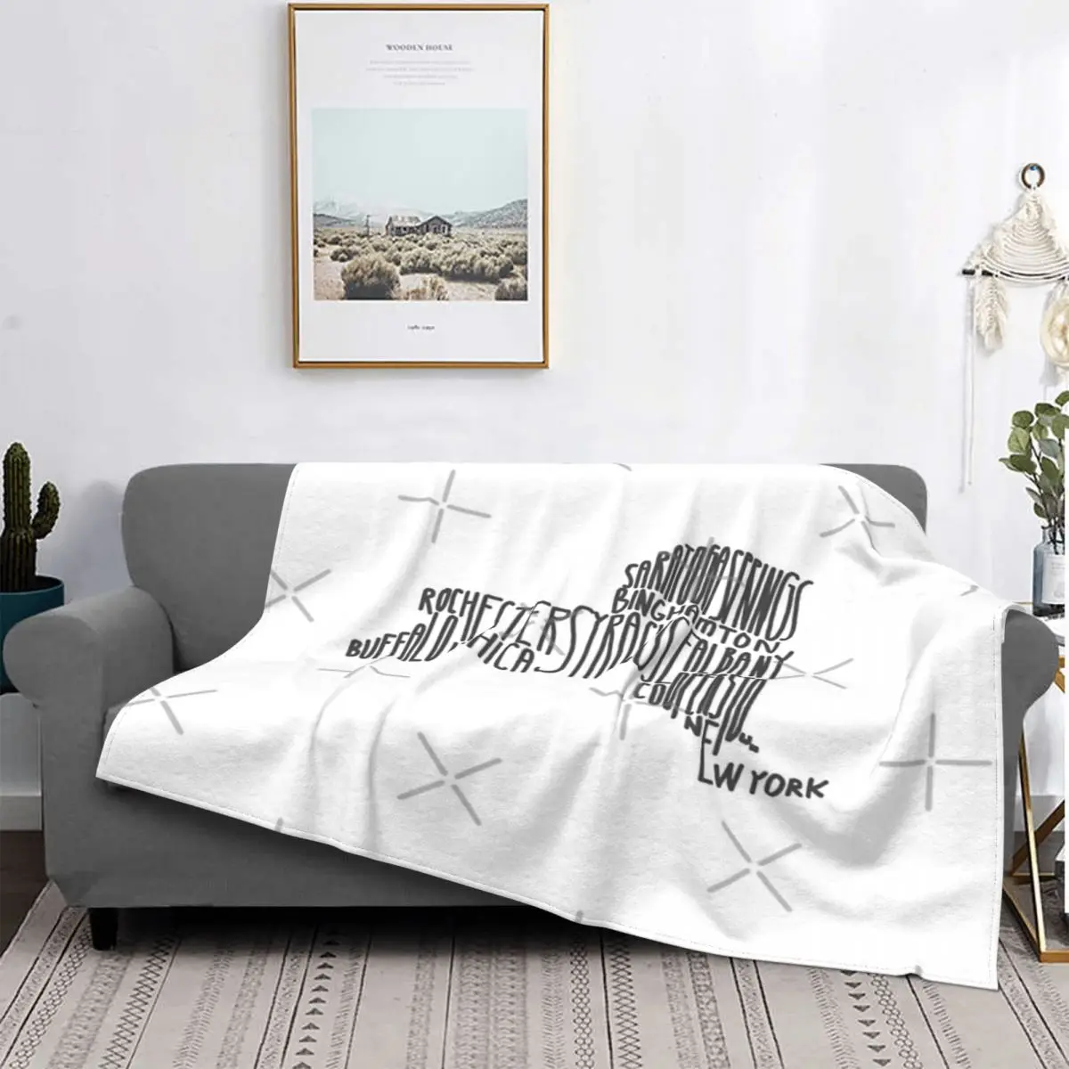 

Manta de muselina para la cama, cobertor a cuadros, ciudades de Nueva York