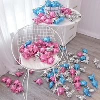 100 small five pointed star heart shaped aluminum film balloon wedding room decoration birthday party baby new years day