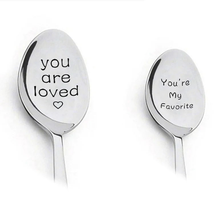 

2022 Wedding Decoration Gift for Boyfriend Stainless Steel Spoon Rustic Wedding Decoration Valentines Day Anniversary Decoration