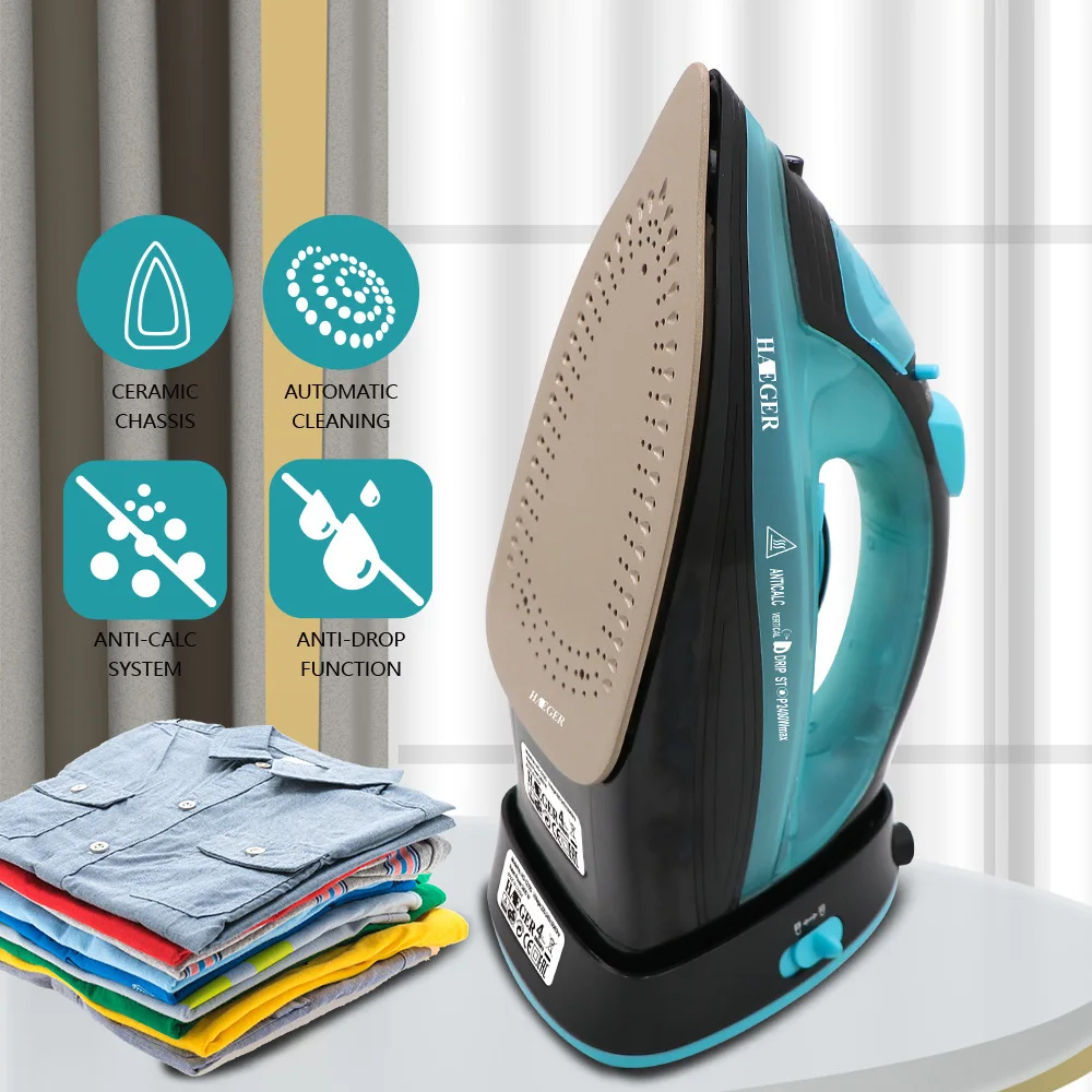 European Standard 220-240V/2400W Electric Iron Household Handheld Wireless Wired Steam Ironing Machine Clothes Portable Travel