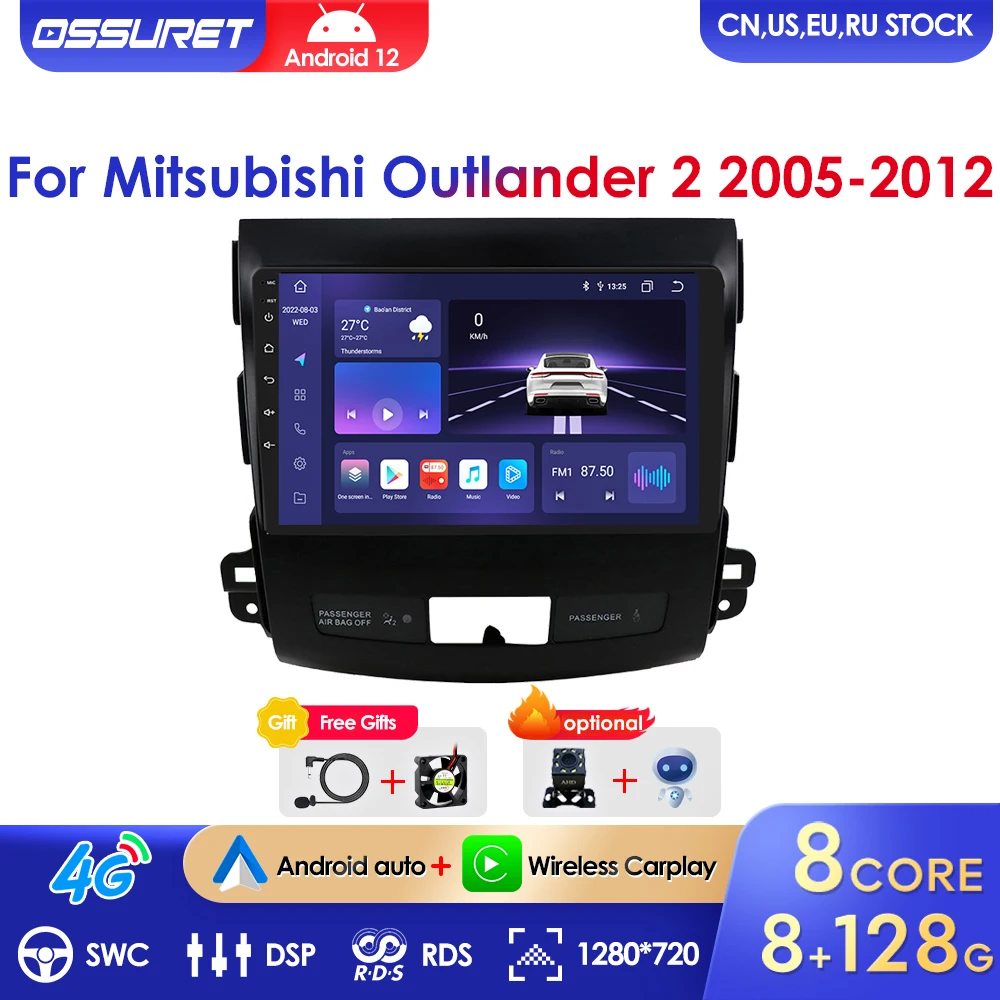 

Android Auto Car Radio Multimidia For Mitsubishi Outlander xl 2 2005-2012 For Citroen C-Crosser Carplay 2din Autoradio Stereo 4G
