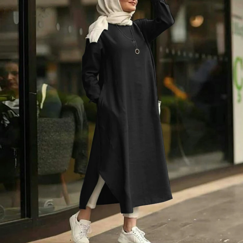 Muslim Dress Abaya Dresses Women Fashion Vintage Femme Abaya Turkey Split Linen American Dubai Turkey Cardigan Robe Vestidos
