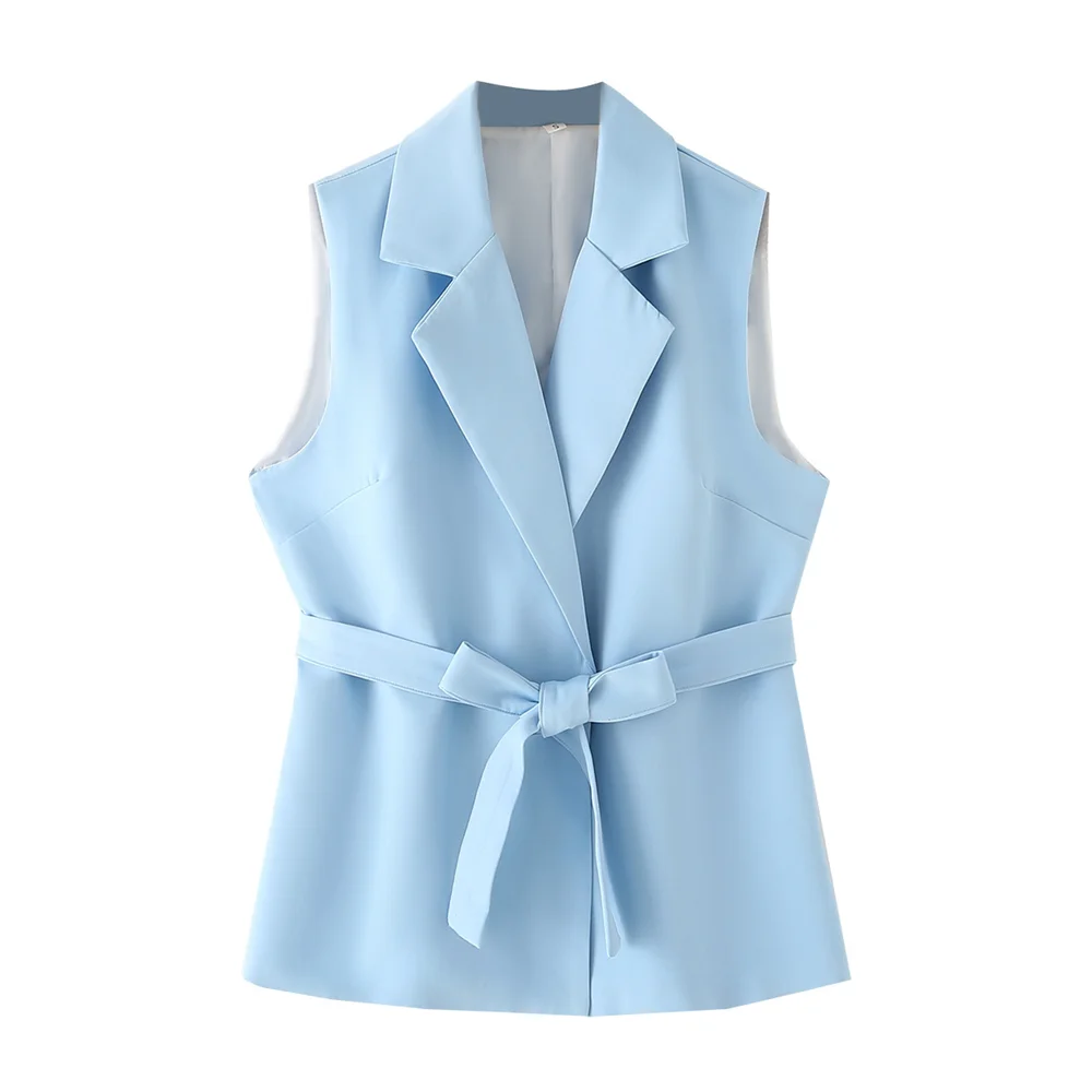 Весна 2024 новинка женский модный и элегантный облегающий Универсальный жилет с
