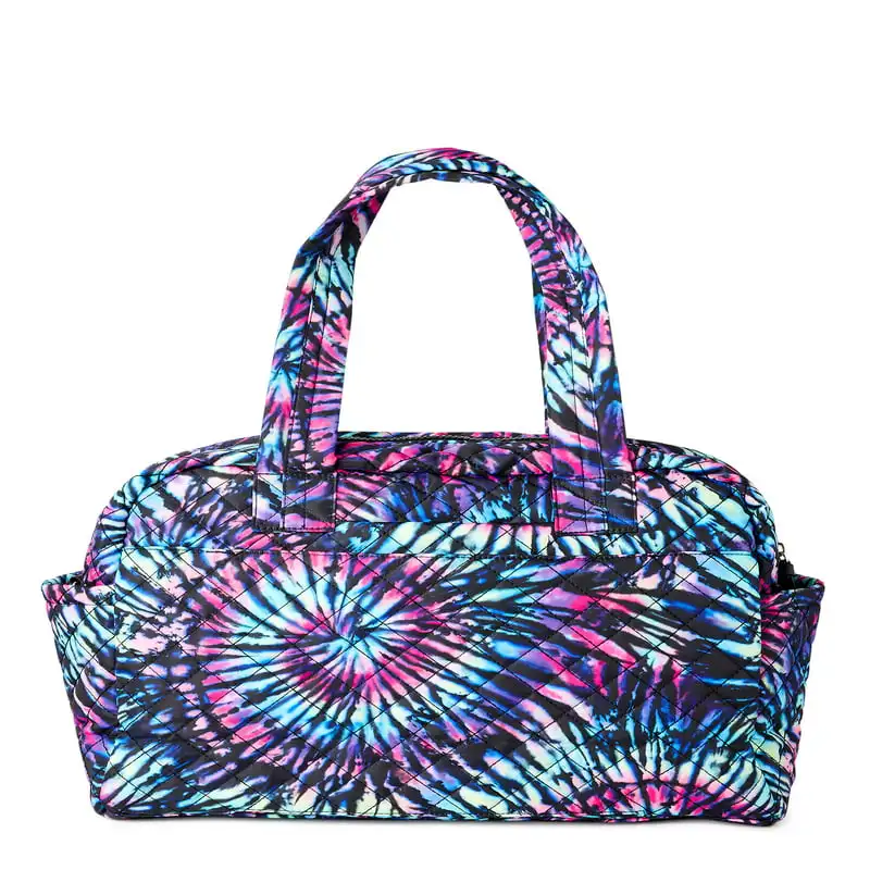 ful. Chic Women's Portable and Multi-Colorful TieDye Double Pocket Lightweight Shoulder Weekender Bag - Lightweight and Durable.