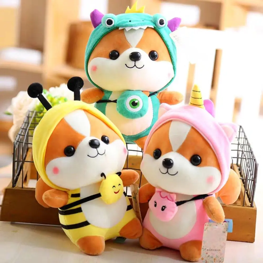 

25cm Cartoon Cute Cross-Dressing Squirrel Elastic Soft Plush Stuffed Toy Child Sleep Comfort Pillow Doll Kids Birthday Gift