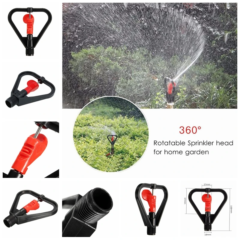 

Hot Sale 1Pcs 360 Degree Lawn Irrigation DN15 Rotatable Water Sprinkler Head For Yard Garden Watering Tools Wholesale