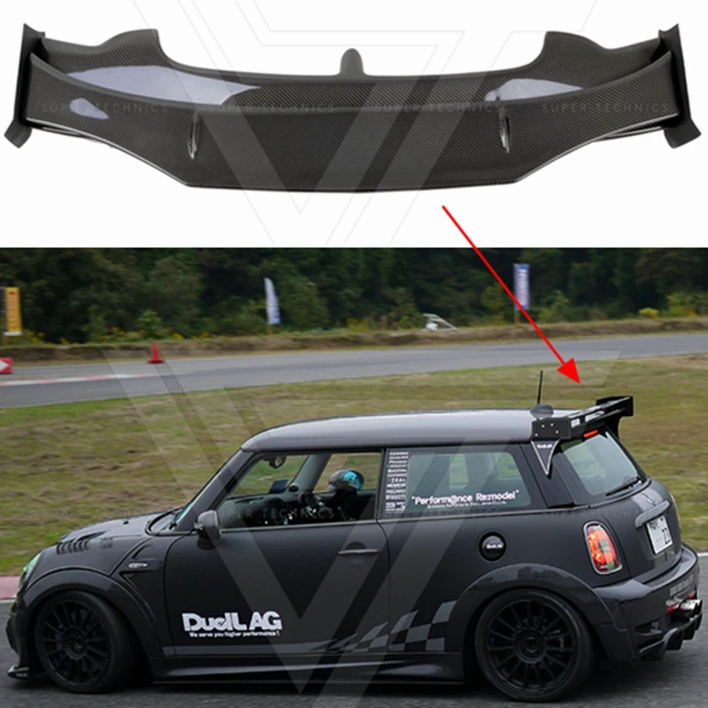 

Car styling carbon fiber rear spoiler roof window wing racing body kit for BMW MINI COOPER S R56 R57 modified DUELL AG style