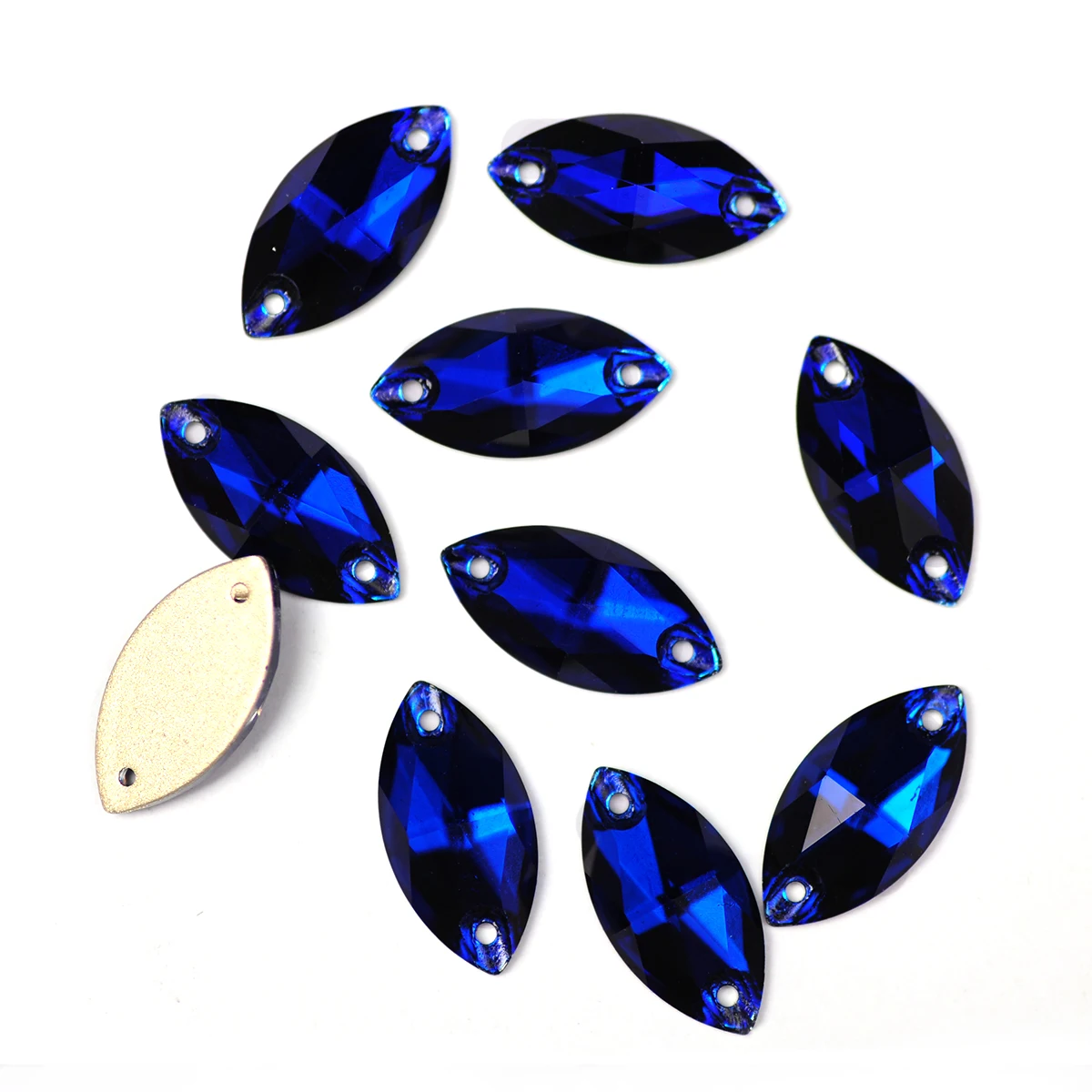 YANRUO Coalt Blue Glass Пришивание хрустального стекла Швейные стразы Купальник с плоской спинкой Гимнастические камни для декора одежды Платье