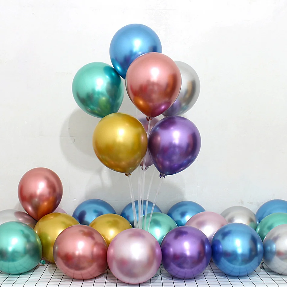

10Pcs Pearl Latex Metal Balloon Birthday Party Wedding Decoration Kids silver Chrome Balloon baby shower anniversary Accessories