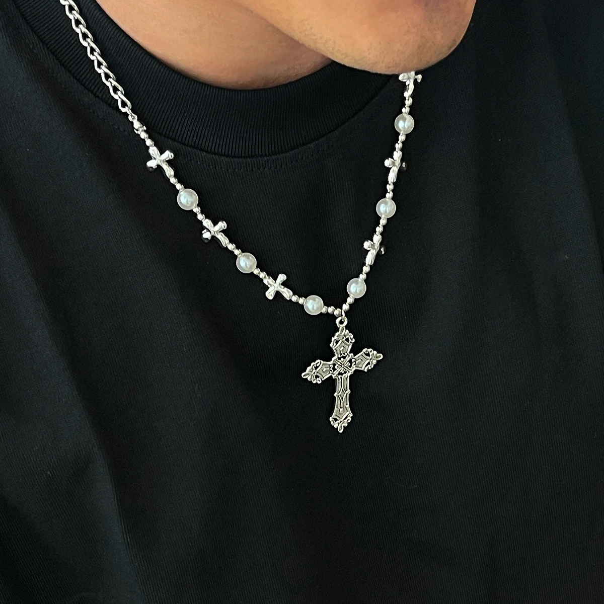Salircon винтажное текстурированное ожерелье с крестом для мужчин новая тенденция