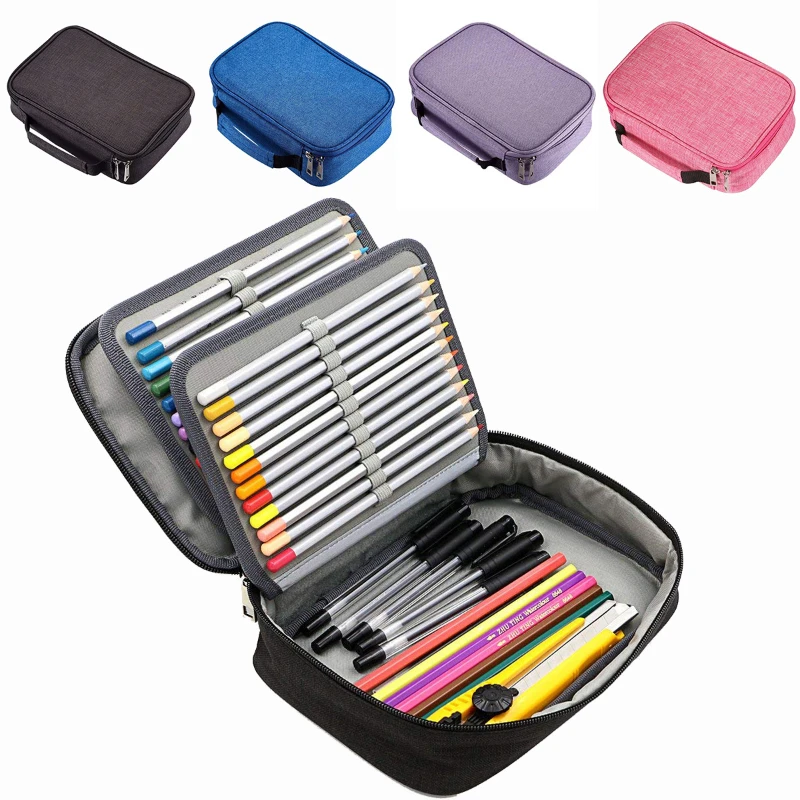 72-hole Multi-grid Large-capacity Pen Bag Sketch Brush Color Pencil Mark Watercolor Pen Storage Stationery Artist Must-have