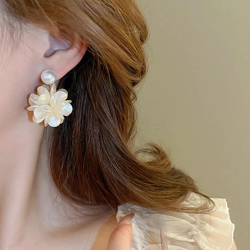 Корейские модные висячие серьги с имитацией жемчуга и шариком для женщин