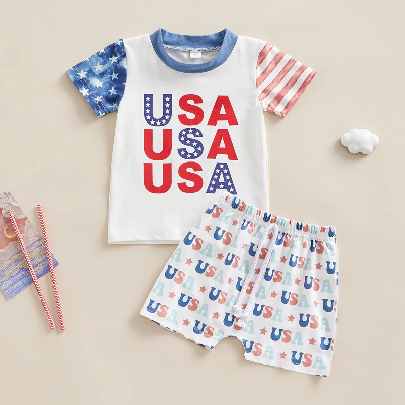 

Футболка и шорты для мальчиков, с коротким рукавом и круглым вырезом