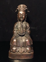 10 tibetan temple collection old bronze cinnabar gilt civil servant official fortune prosperous promotion worship hall
