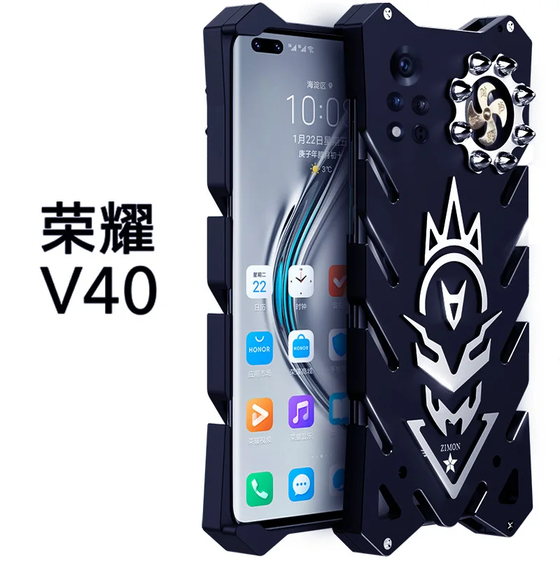 

Dropshipping Metal Steel Machinery Aluminum Body Funda For Huawei Honor V40 Coque Back Shockproof Protective ShellCASE