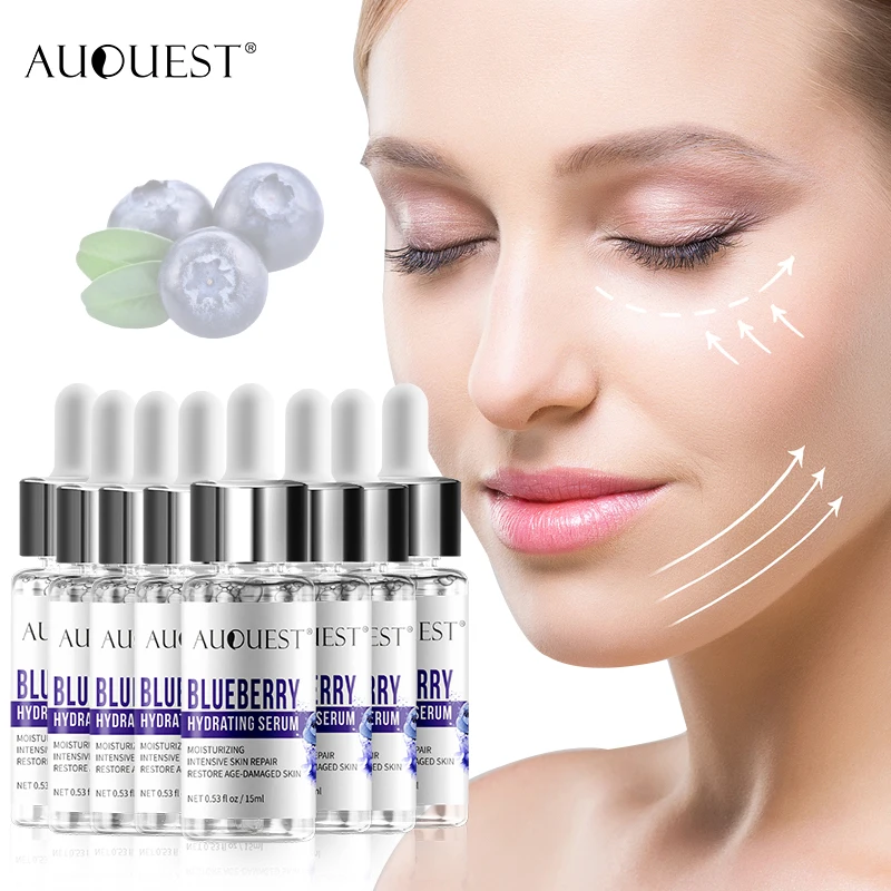 

8PCS Blueberry Pores Serum Pig Skin Treatment Balance Water & Oil Control Soothe Essence Liquid Cleaning Skin Whitening Serum