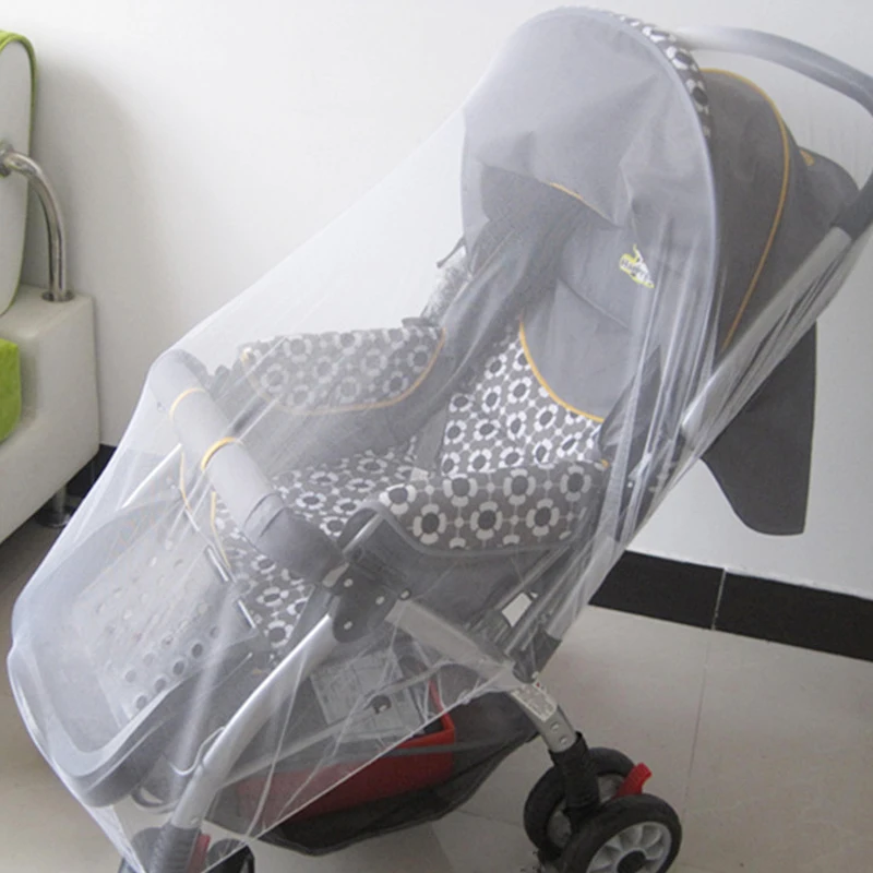 

White Baby Stroller Mosquito Mesh Net Cart Insect Shield Net Safe Infants Pushchair Mesh Cover Baby Stroller Accessories 1Pc
