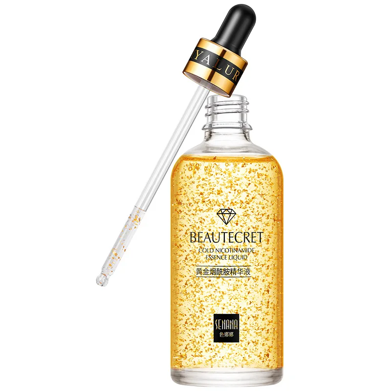 

24K Gold Niacinamide эсенция для лица увлажняющая Антивозрастная и омолаживающая сыворотка с гиалуроновой кислотой сужает поры восстанавливает сух...