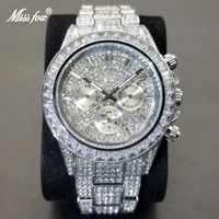 missfox iced out watch for men fashion luxury diamond hip hop watches vintage waterproof luminous hands clock best selling 2022
