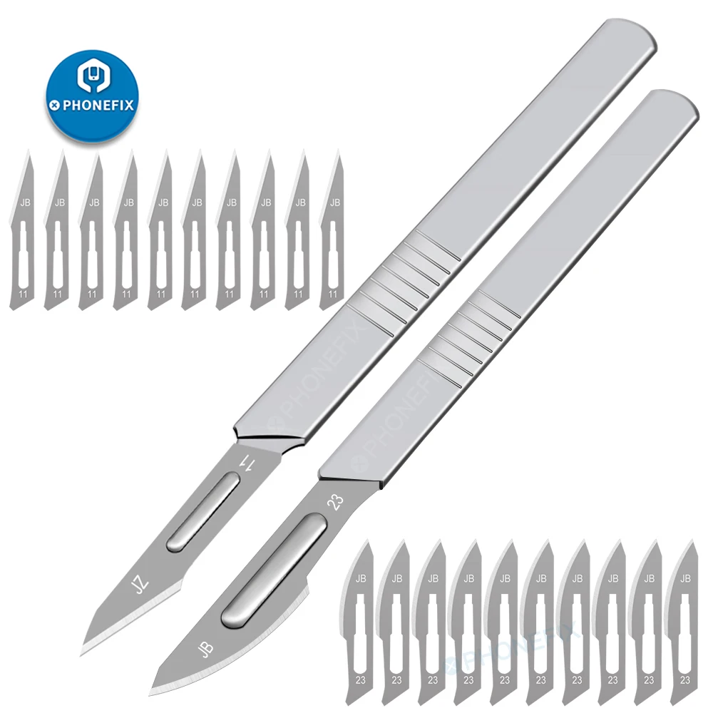 

Нож для удаления клея Mijing KC8 11 # 23 # Лезвия с ручкой Скальпель DIY режущий инструмент для основной платы IC CHIP PCB ремонт Gule Remover