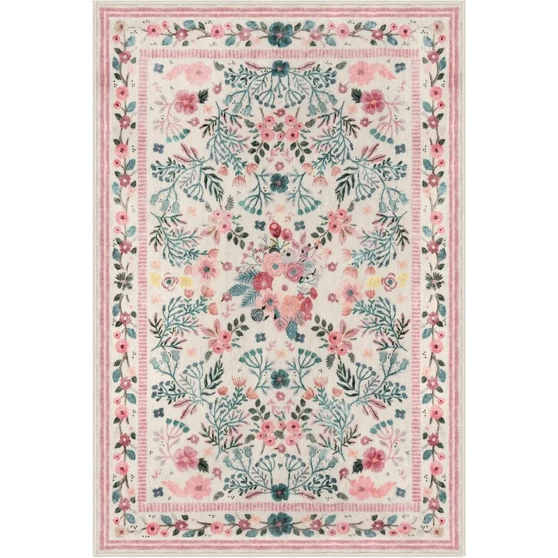 

Коврик 100% полиэстер гладкий ретро цветочный