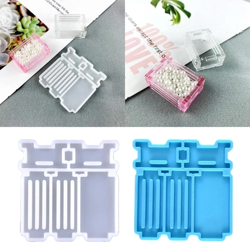 

3D Geometric Splicing Storage Box Mold Resin Epoxy Silicone Mold Jewelry Casting