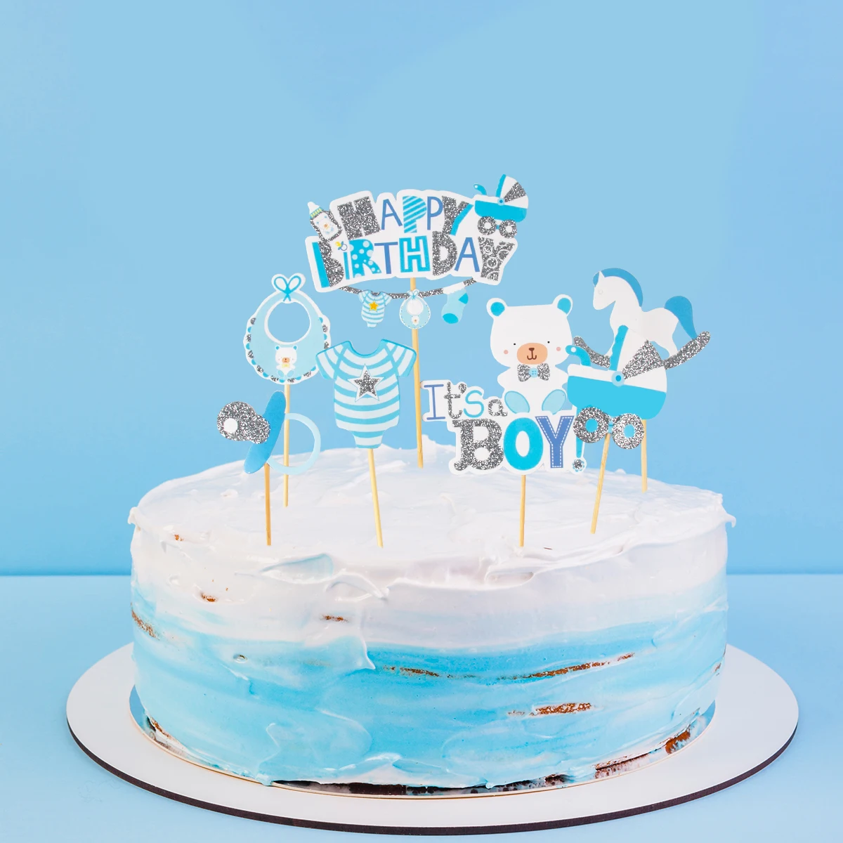 

1set Blue Pink Cupcake Topper It's a Boy It's a Girl Cake Picks for Baby Shower Gender Reveal Birthday Party Decoration Supplies