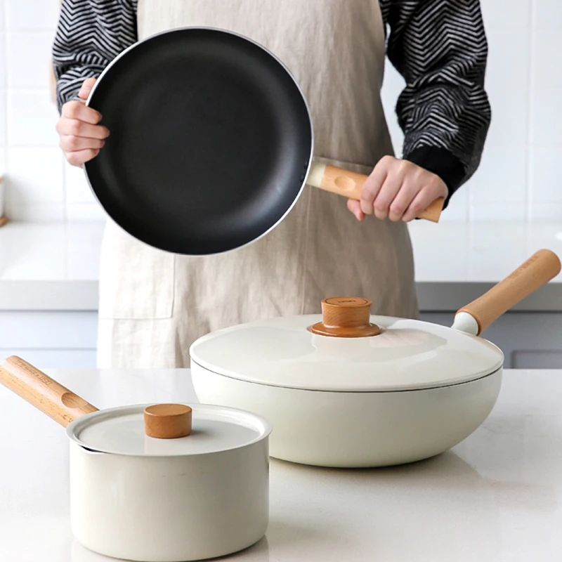 

Набор кухонных антипригарных кастрюль, посуда для приготовления риса на открытом воздухе, индукционные газовые горелки, посуда для кемпинг...