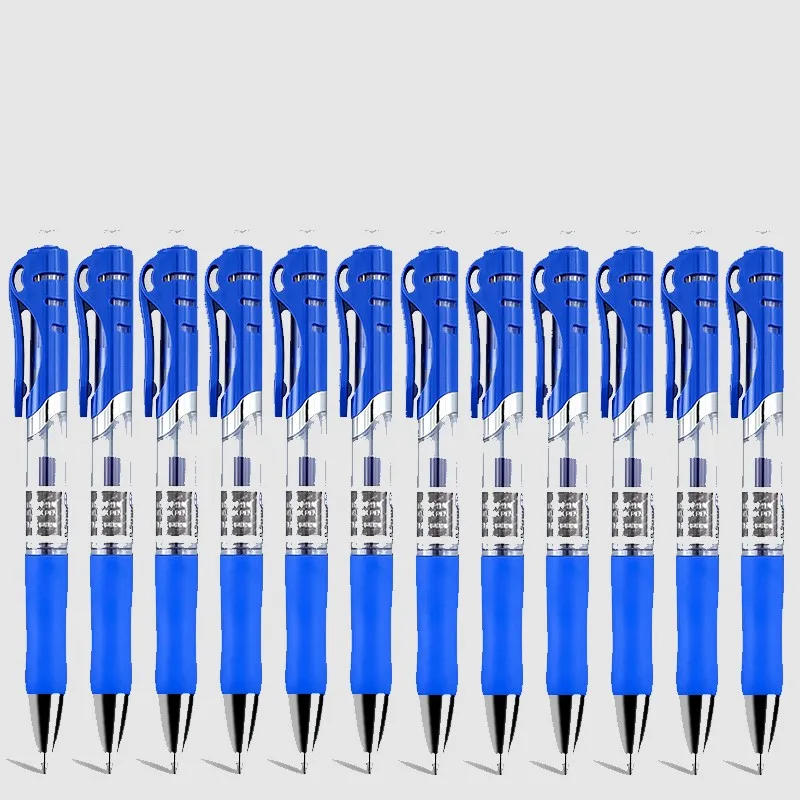 

No Logo 5pcs 0.5mm Blue Retractable Gel Pens Set Black Ink Ballpoint for Writing Refills Office Accessories School Stationery