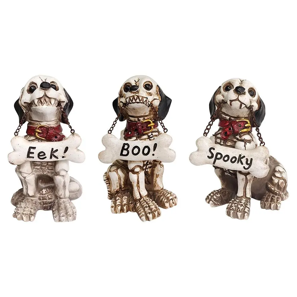 

Horrifying Skeleton Dog Spooky Lying Standing Halloween Decoration DIY Scene Party Props Scary Boo Animal Statue Ornaments