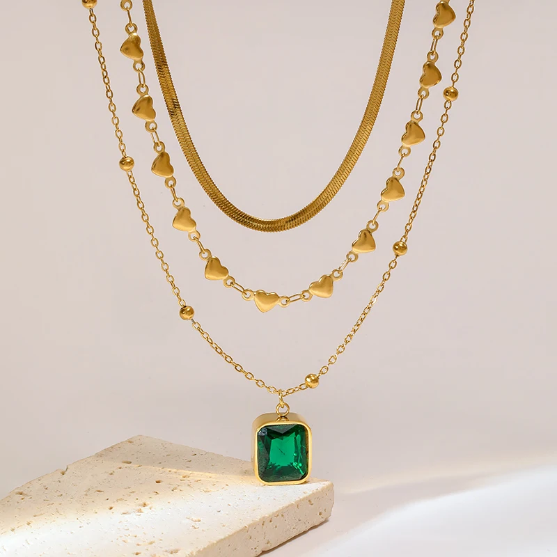 Ожерелье GANEMLY из нержавеющей стали 316L с подвеской в виде сердца и жемчуга для