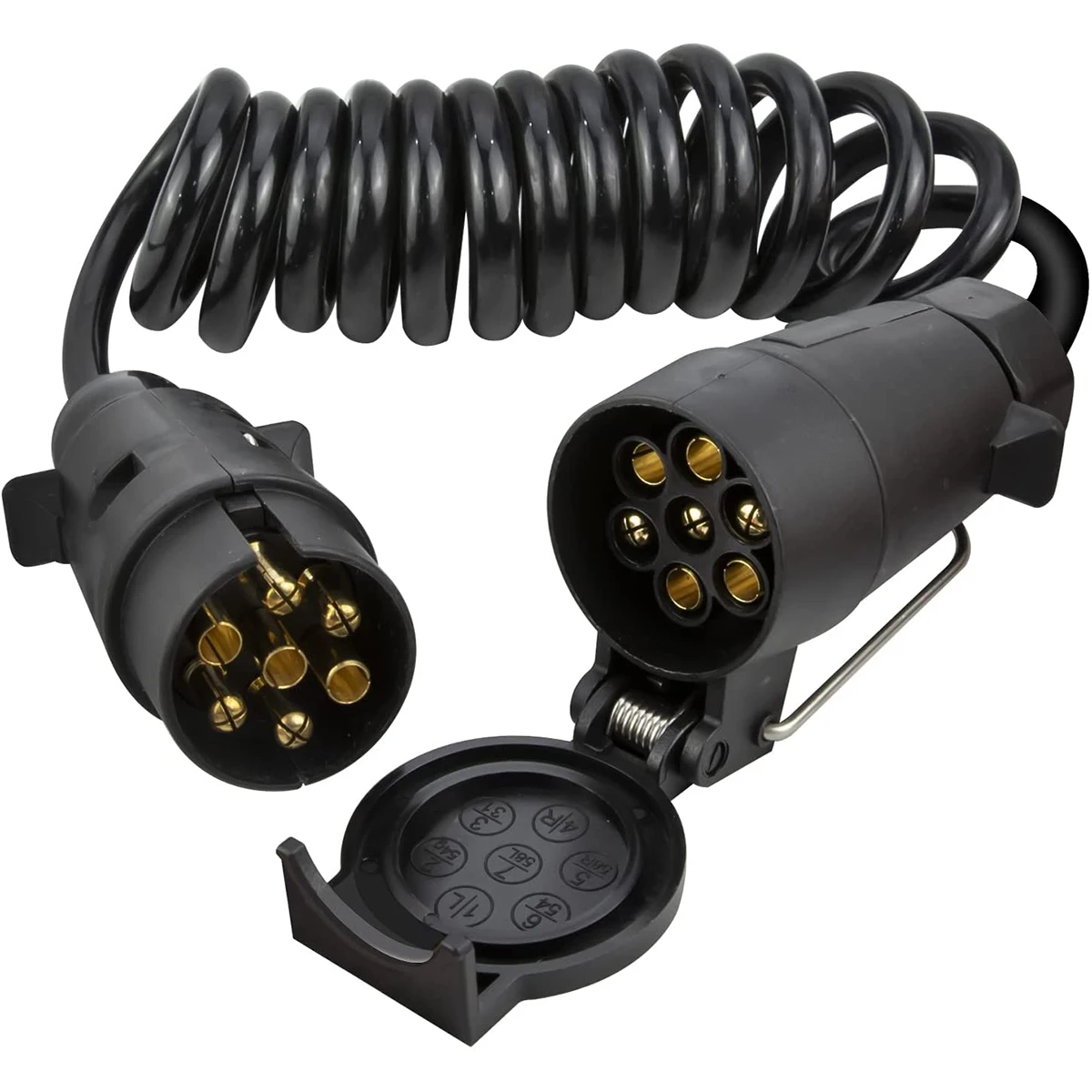 

7 Core Trailer Extension Cord Wire 6.5ft Trailer Socket Extension Cable Waterproof 7-Way Trailer Wiring Connector Cord Wire