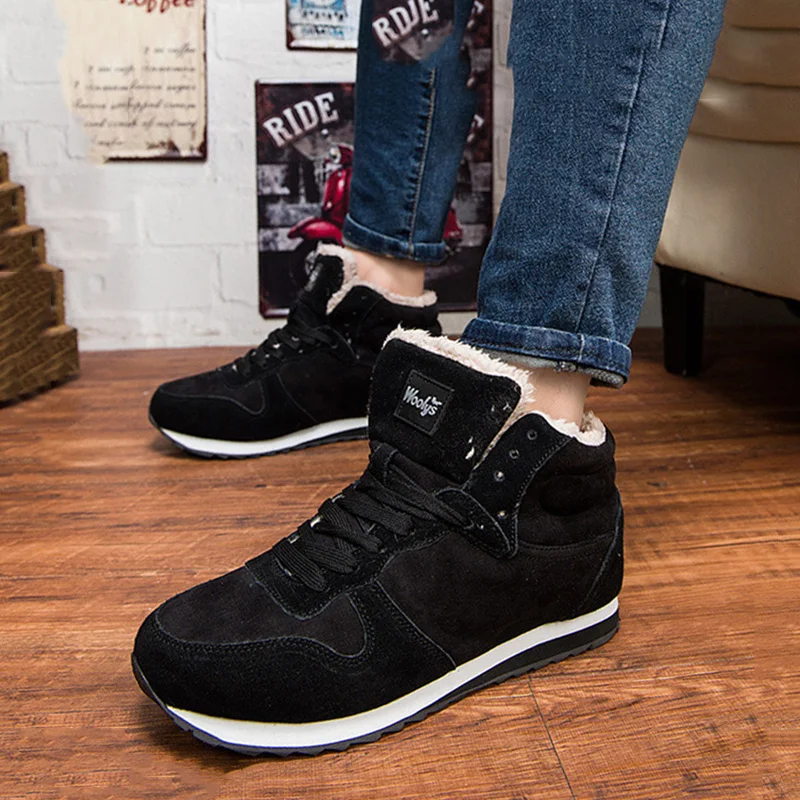 

Snow Men Boots Breathable Mens Shoes Casual Men's Winter Sneakers Male Men Shoe Lace-Up Ankle Boots Footwear Work Boots