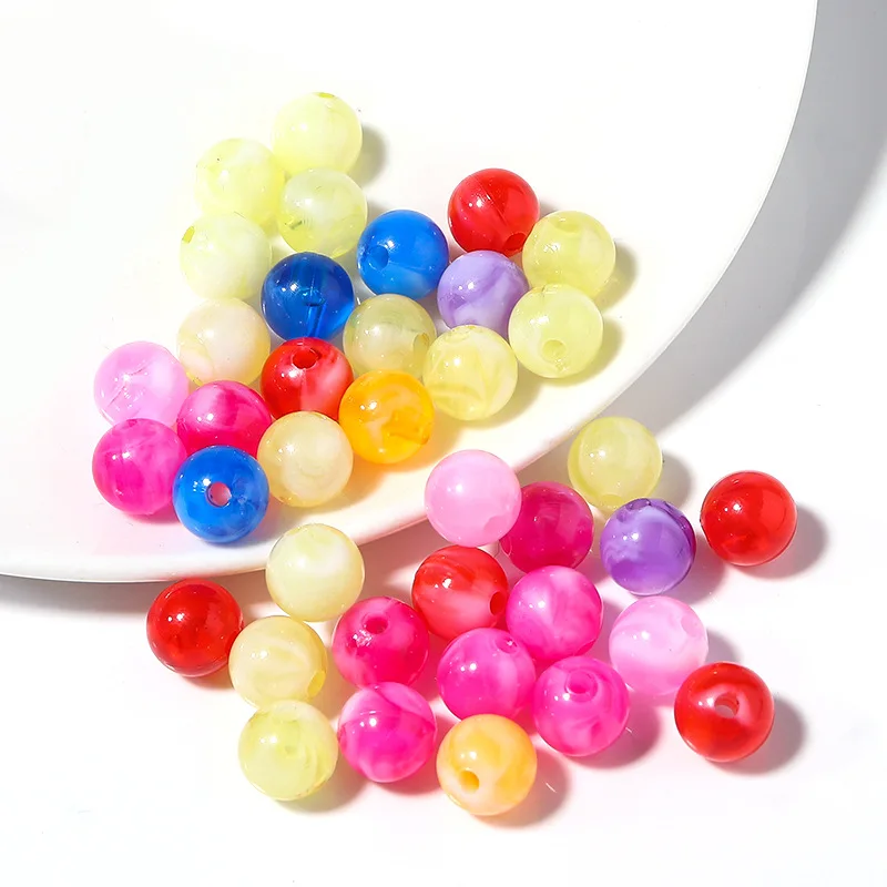 

100pcs Mix Round Acrylic Bead 6/8/10mm Loose Spacer Beads for Kid Jewelry Making Necklace Pendant Bracelet