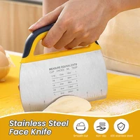 stainless steel dough scraper non slip grip with scale for baking bread pizza easy to clean with double side scale