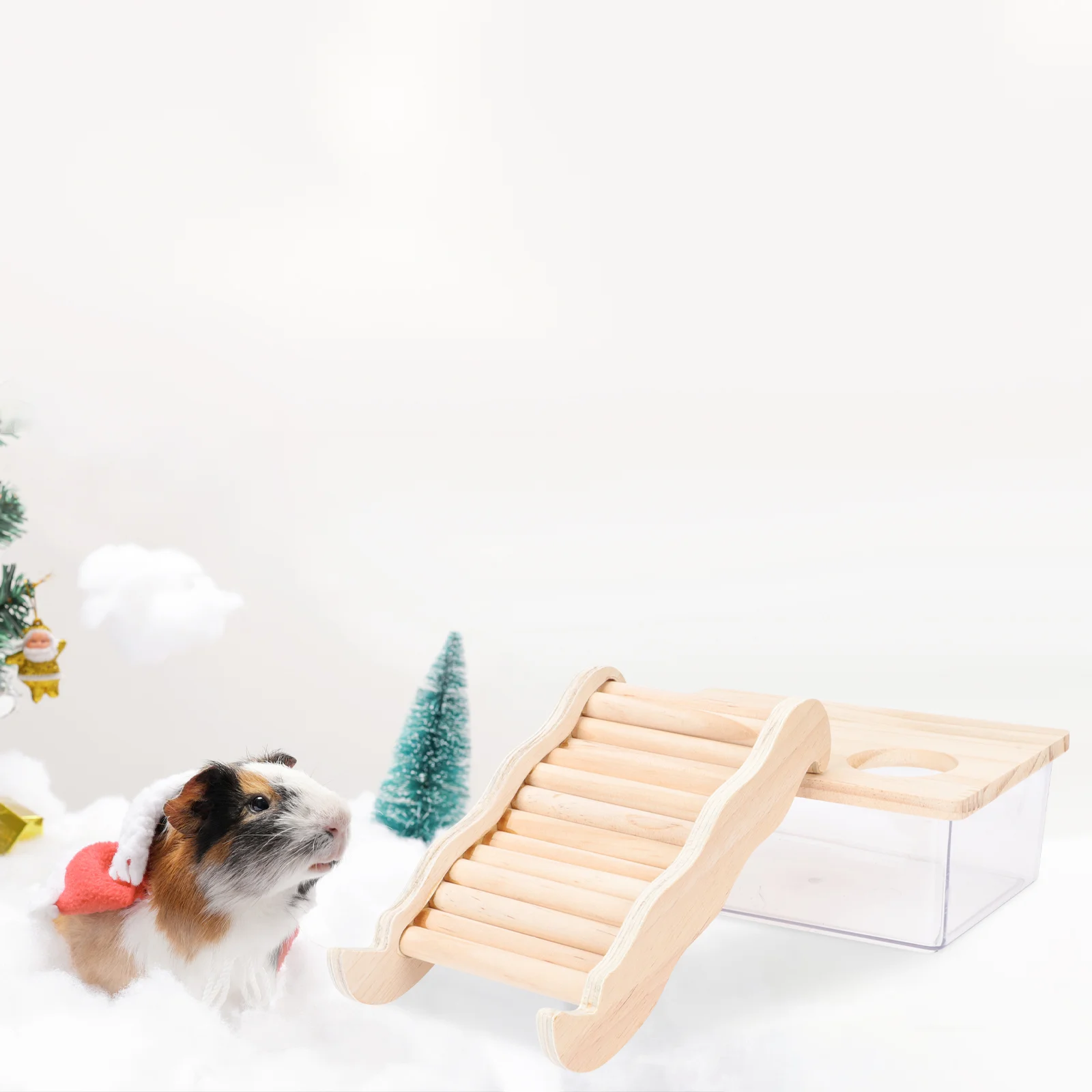 

1 Set of Pet Cage Hamster Bath Sand Basin Funny Climbing Ladder Guinea Accessory