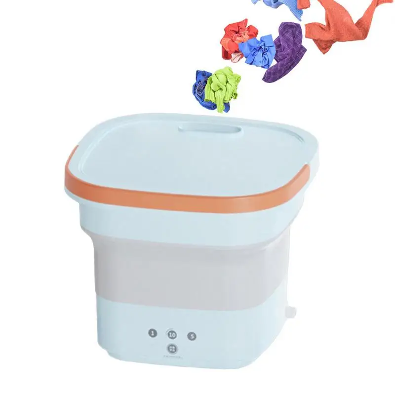 

Mini Washer Foldable Washing Machines Small Laundry Machine With Drain Basket For Apartment Laundry Camping RV Travel Underwear